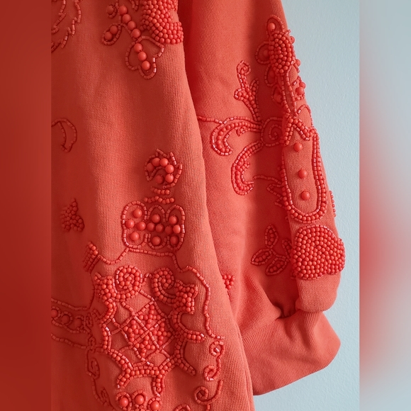 Anthropologie Akemi and Kin Elyria Beaded BOHO Sweater sweatshirt XS - Picture 6 of 9